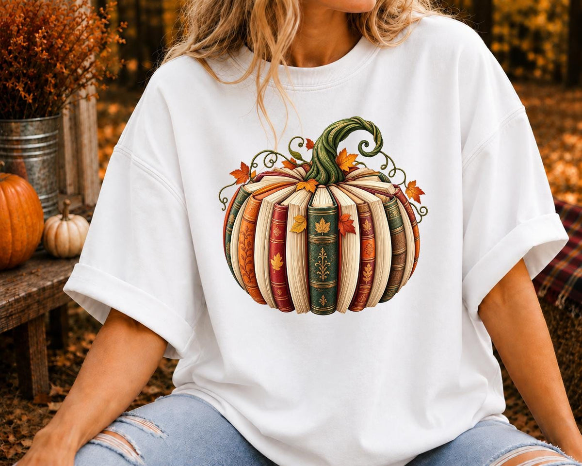 Fall Book Pumpkin Sweatshirt, Thanksgiving Book Reader, Teacher fall shirt