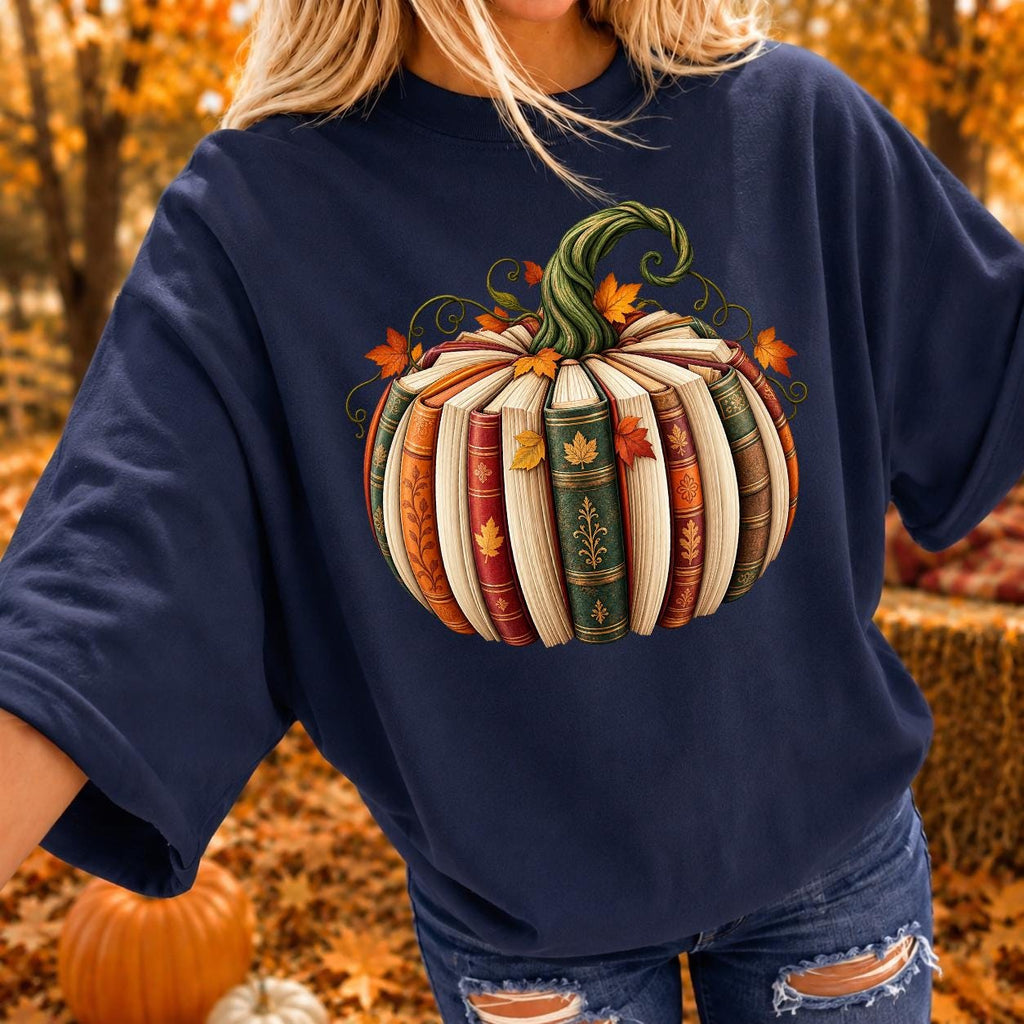 Fall Book Pumpkin Sweatshirt, Thanksgiving Book Reader, Teacher fall shirt