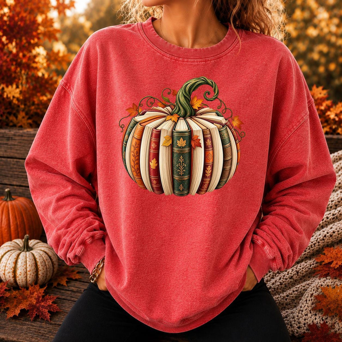 Fall Book Pumpkin Sweatshirt, Thanksgiving Book Reader, Teacher fall shirt