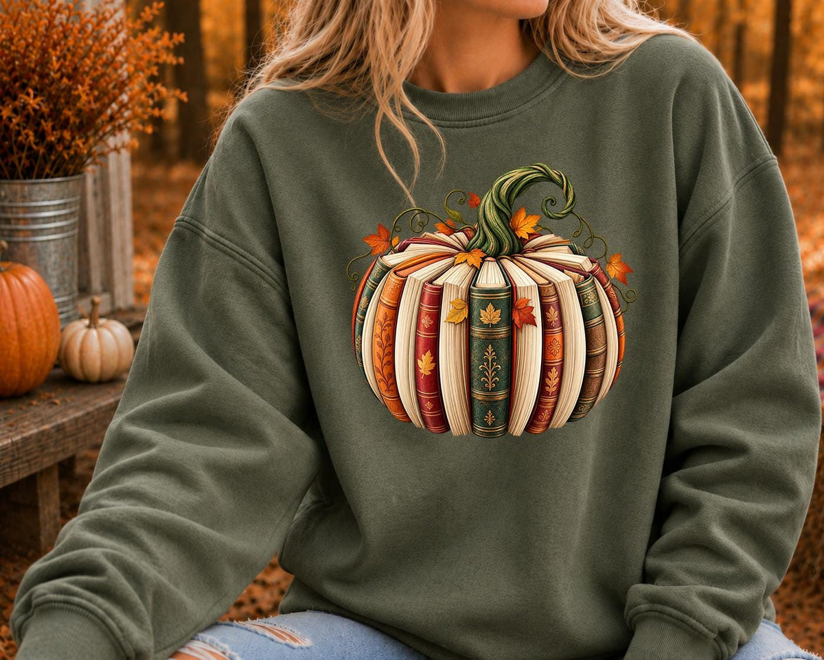 Fall Book Pumpkin Sweatshirt, Thanksgiving Book Reader, Teacher fall shirt