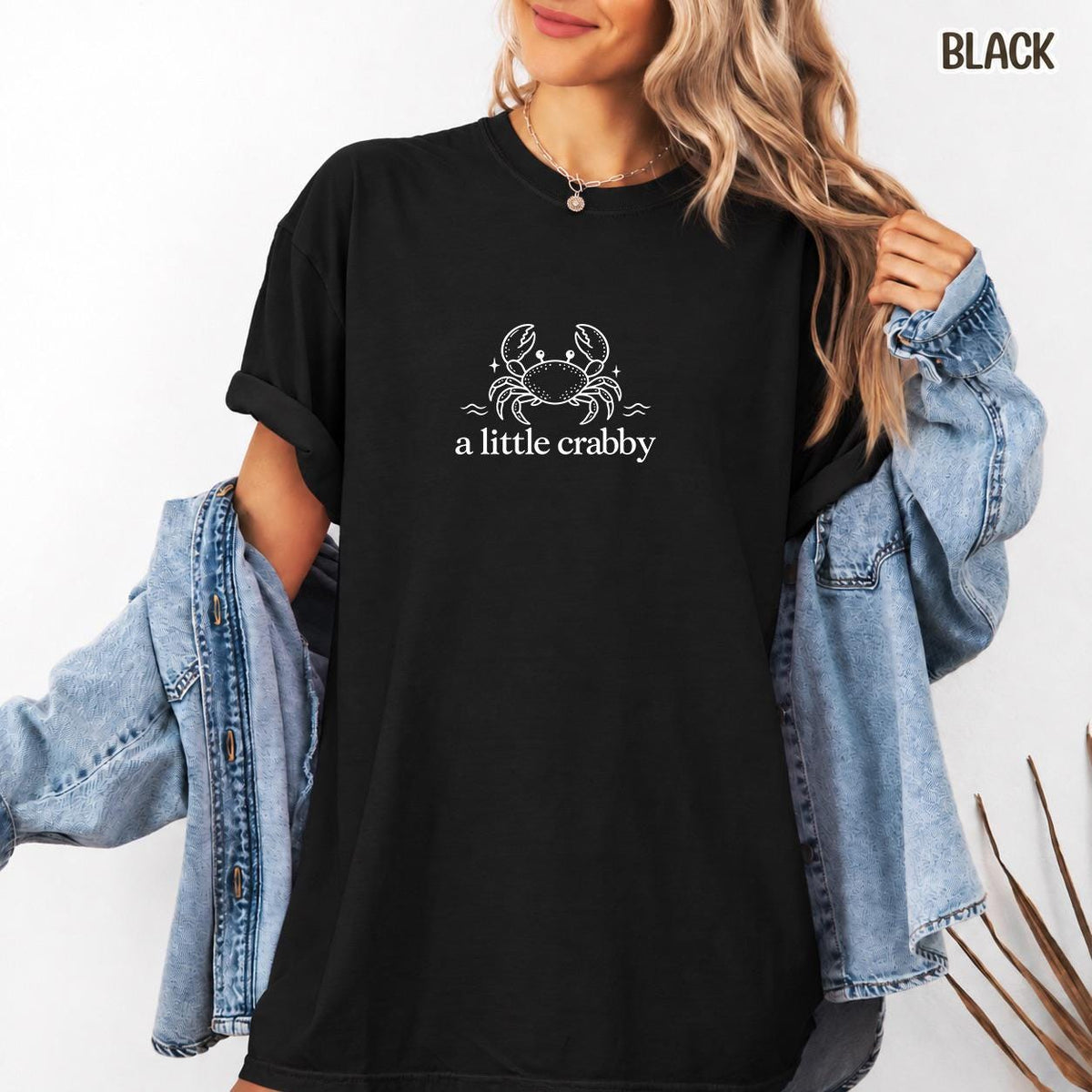 A Little Crabby Shirt, Minimalist Beach T-Shirt, Funny Crab Graphic Tee