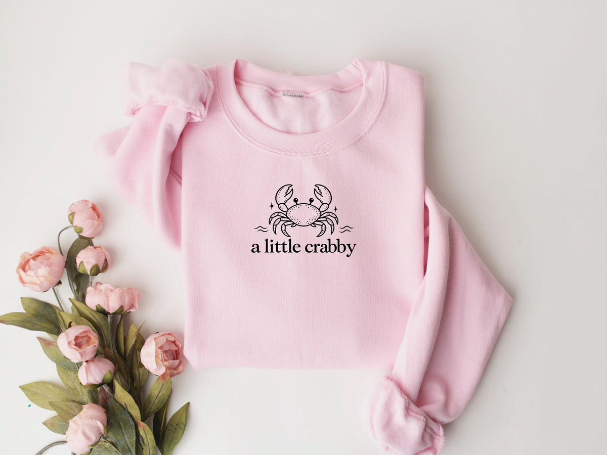 A Little Crabby Shirt, Minimalist Beach T-Shirt, Funny Crab Graphic Tee