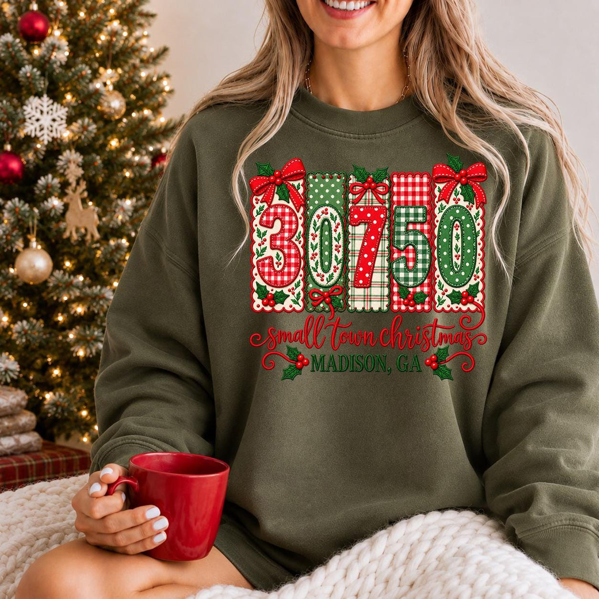 Small Town Zipcode Christmas Tee, Custom Christmas shirt
