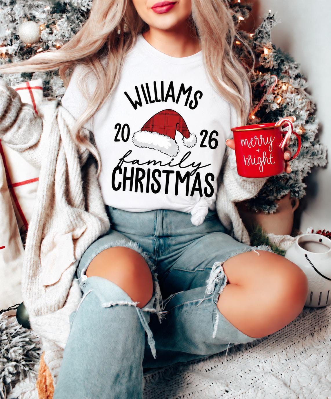 Personalized Family Name Christmas Shirt: Custom Matching Holiday Outfit