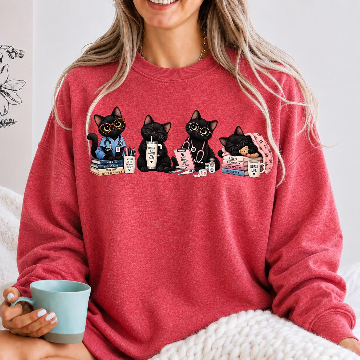 Funny Cat Nurse Shirt, Nursing Cat Shirt, Black Cat Nurse Shirt