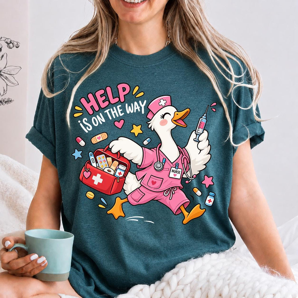 Help Is On The Way Shirt, Nurse Goose Shirt, Hospital Life RN Shirt