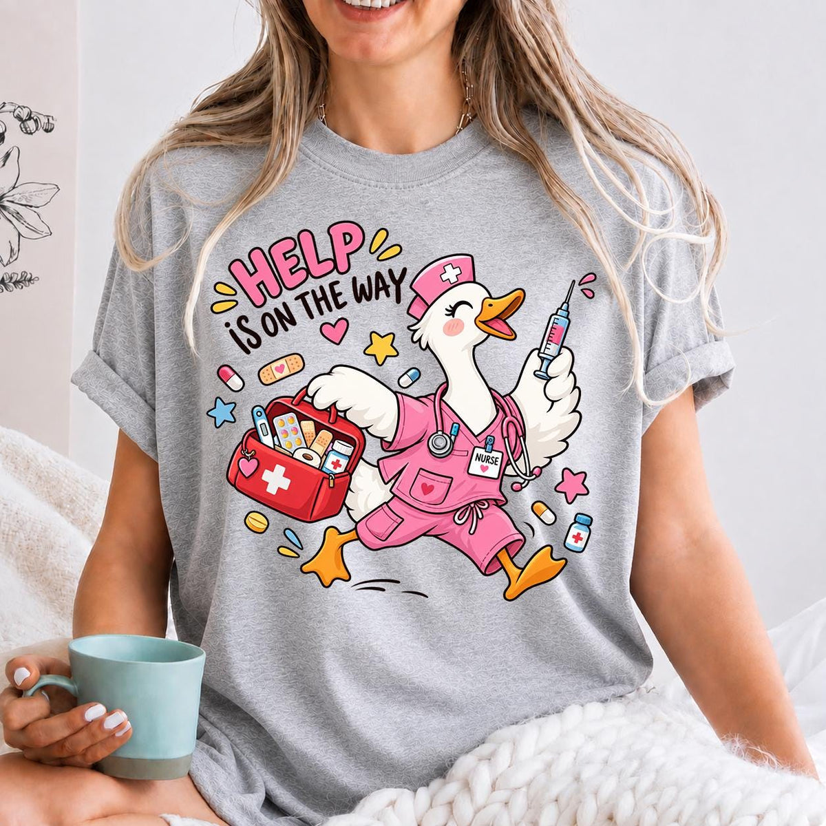 Help Is On The Way Shirt, Nurse Goose Shirt, Hospital Life RN Shirt