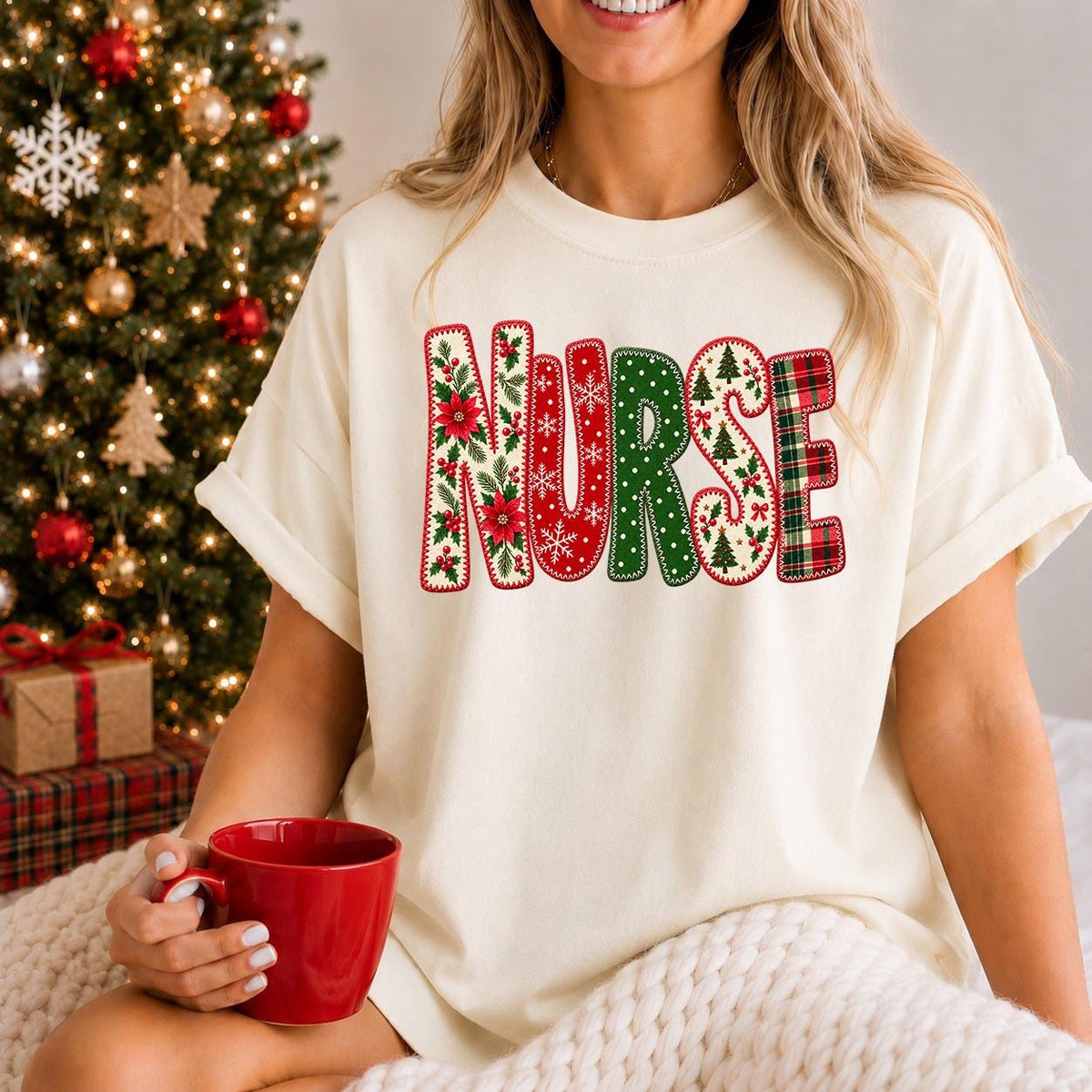 Christmas Nurse Shirt, Nursing School Sweatshirt, Plaid Nurse Christmas Tee