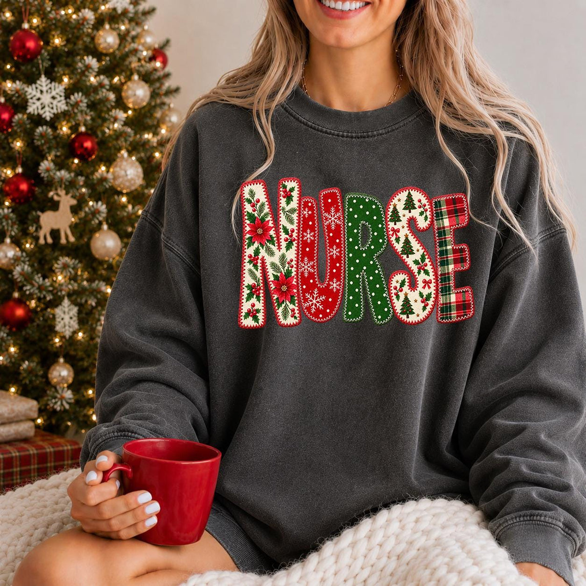 Christmas Nurse Shirt, Nursing School Sweatshirt, Plaid Nurse Christmas Tee