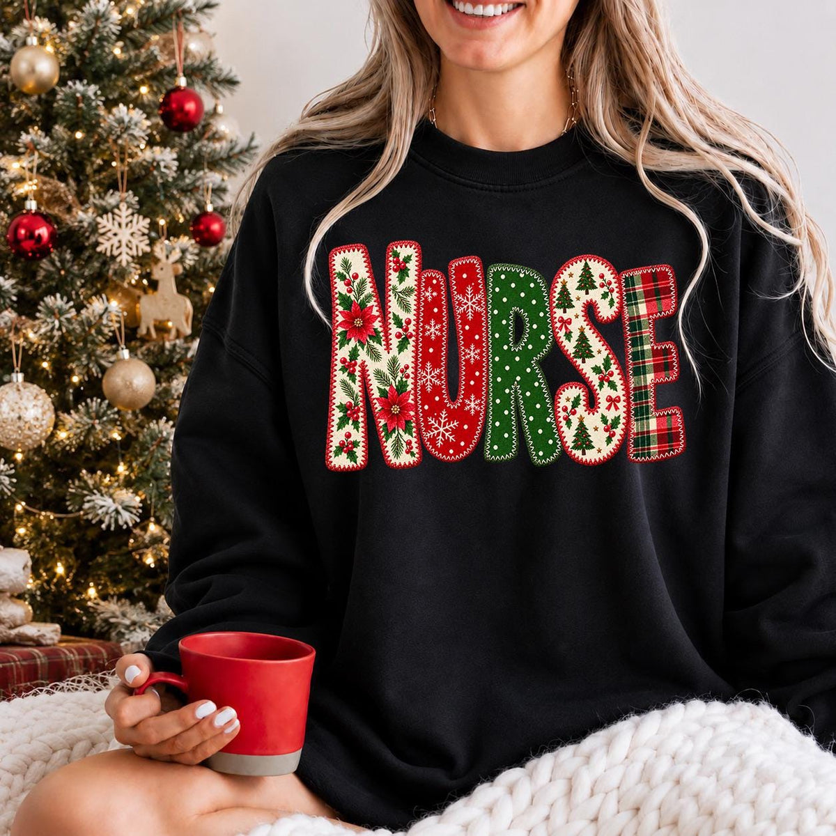 Christmas Nurse Shirt, Nursing School Sweatshirt, Plaid Nurse Christmas Tee