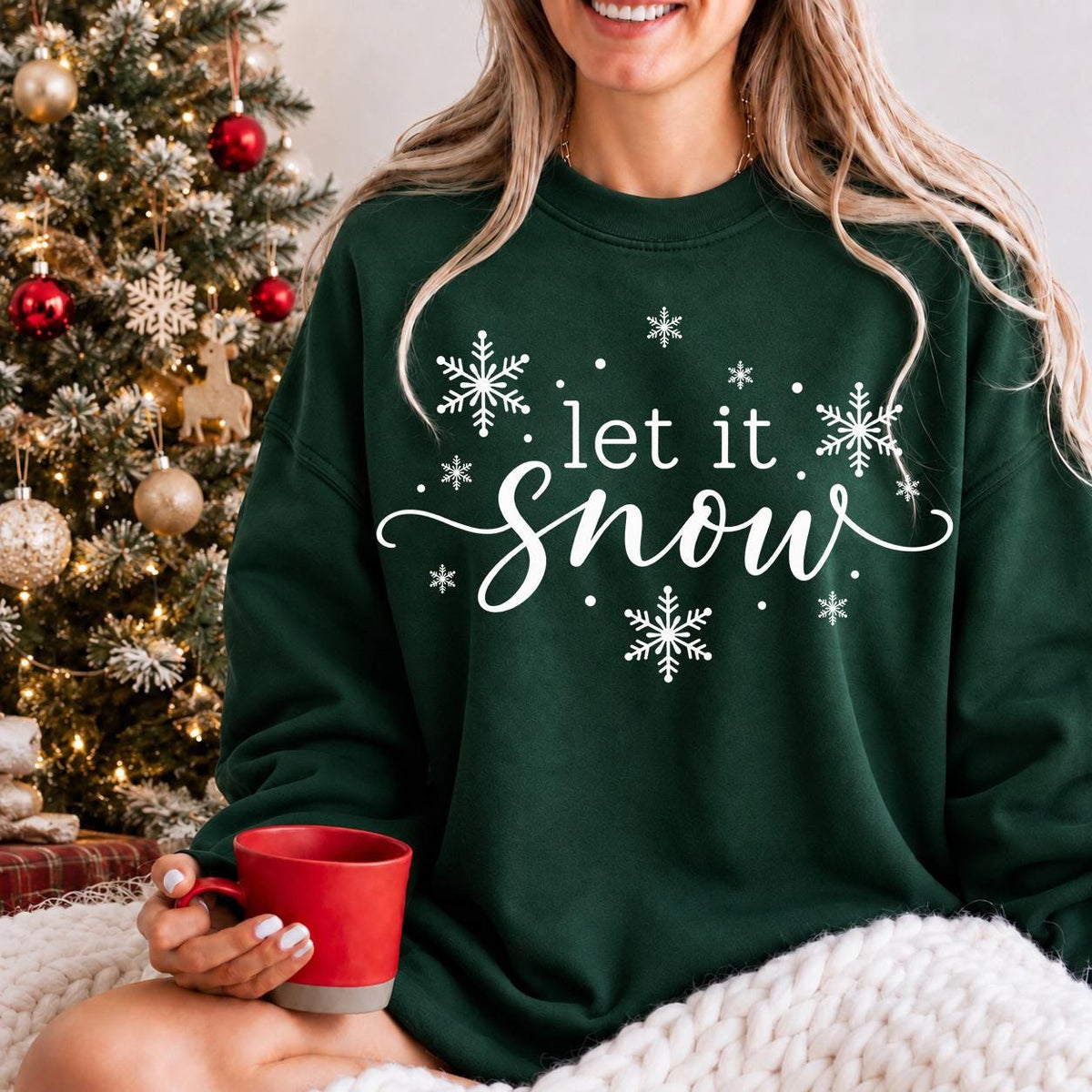 Let It Snow Sweatshirt, Retro Winter Shirt, Cute Christmas Gift