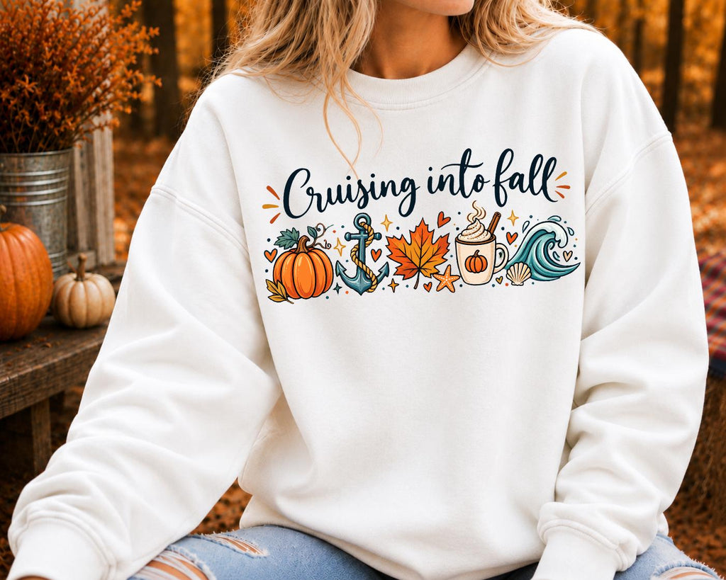 Cruising Into Fall Shirt, Autumn Cruise Vacation Sweatshirt