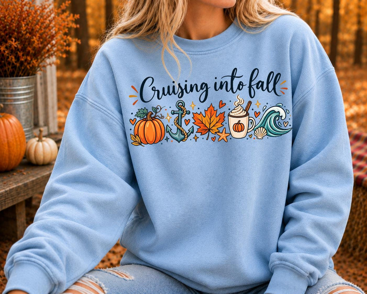 Cruising Into Fall Shirt, Autumn Cruise Vacation Sweatshirt