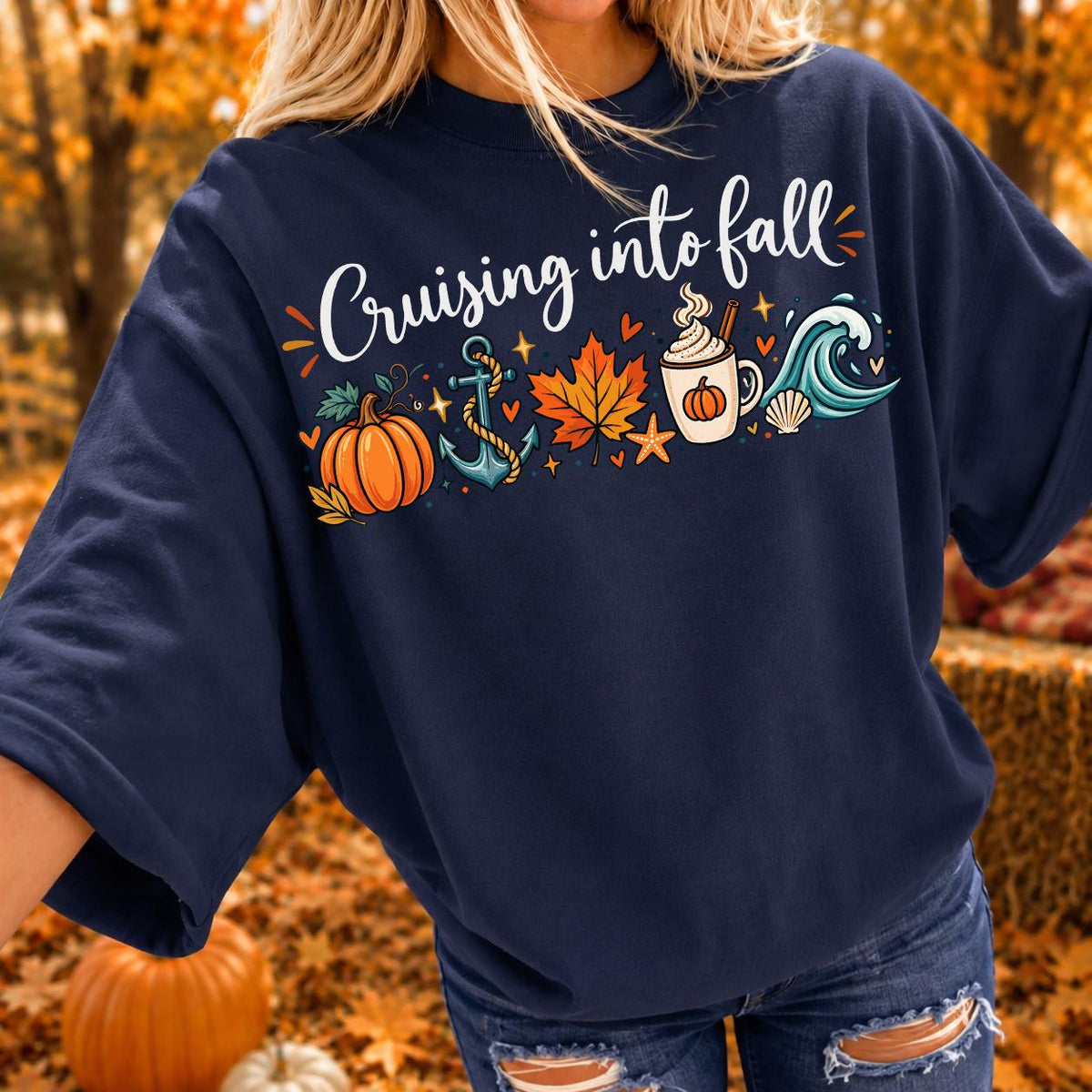 Cruising Into Fall Shirt, Autumn Cruise Vacation Sweatshirt