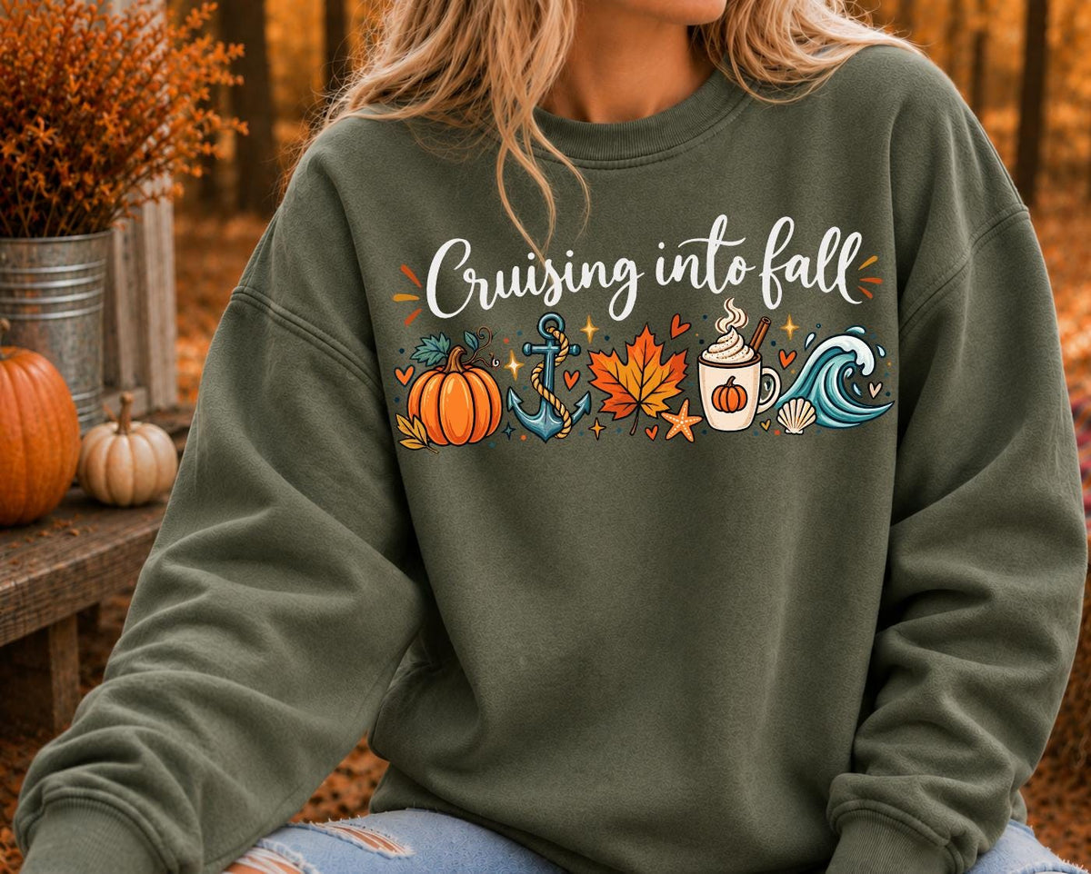 Cruising Into Fall Shirt, Autumn Cruise Vacation Sweatshirt