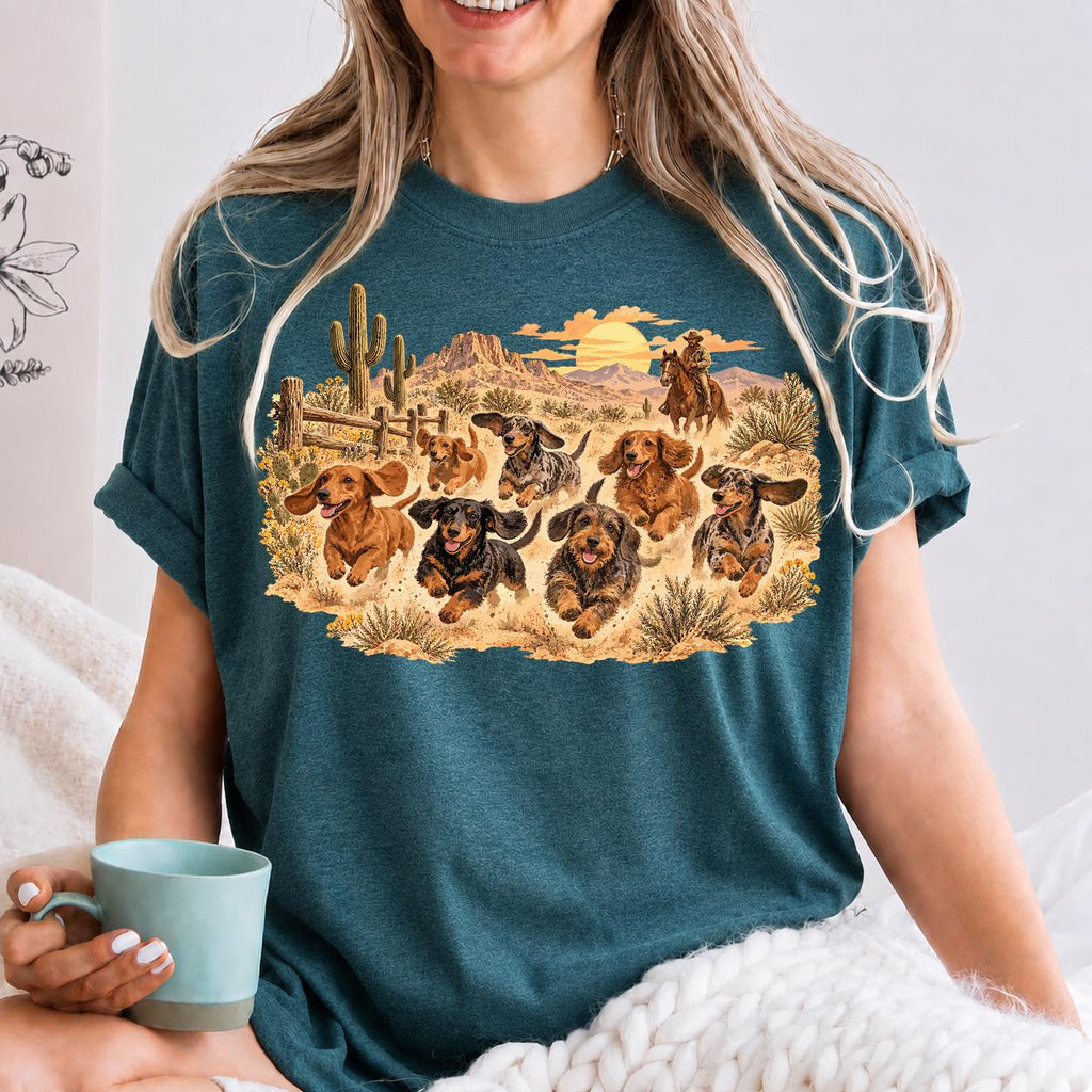 Western Dog Shirt, Dachshund Cowboy Graphic Tee