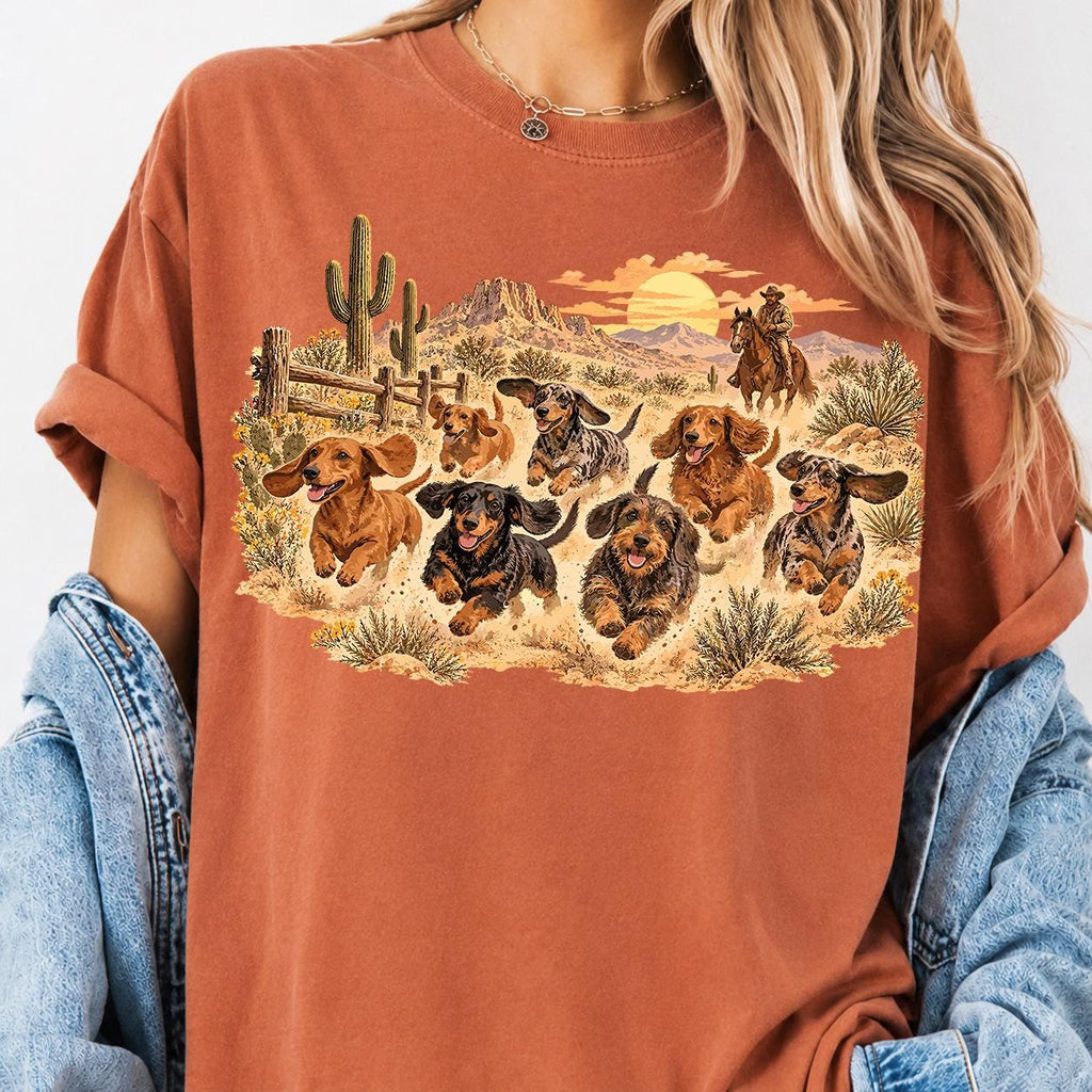 Western Dog Shirt, Dachshund Cowboy Graphic Tee