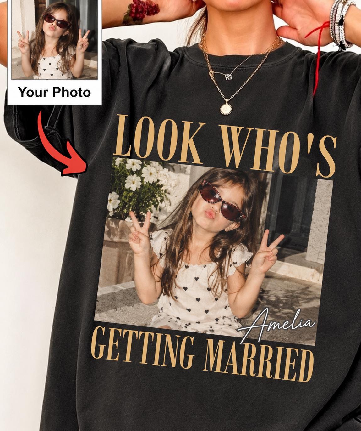 Look Who's Getting Married Shirt, Custom Bride Photo Tee