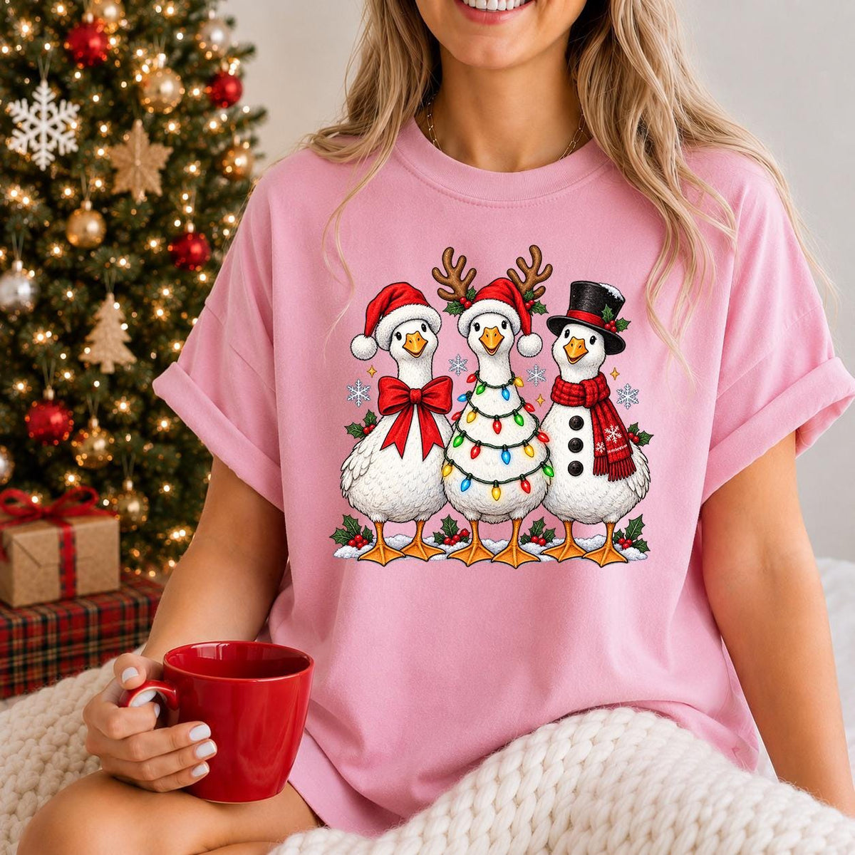 Christmas Goose Sweatshirt, Santa Goose tee, Goose Shirt