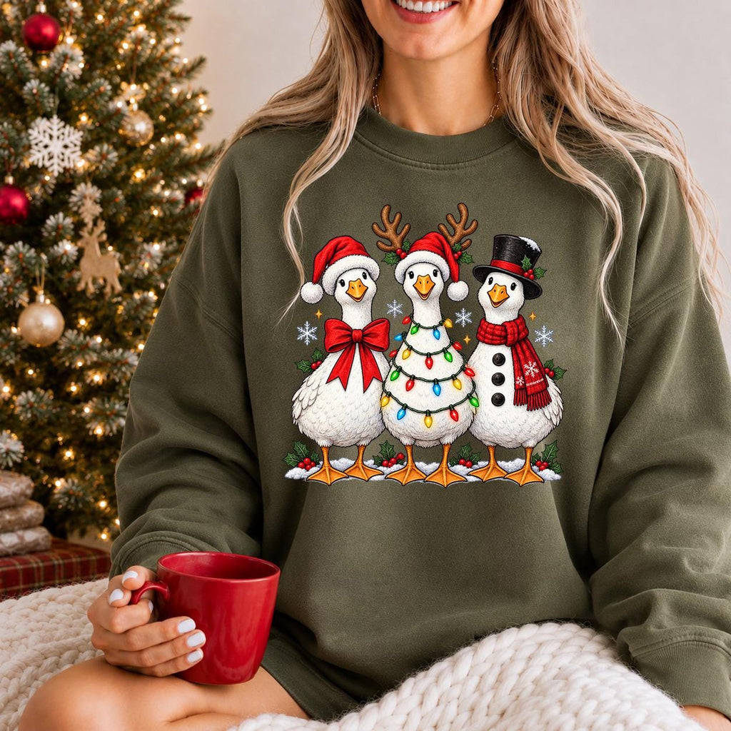 Christmas Goose Sweatshirt, Santa Goose tee, Goose Shirt