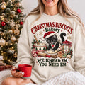 Meowy Christmas Shirt, Kitty Biscuits, Cat Christmas Sweatshirt, Baking Tee