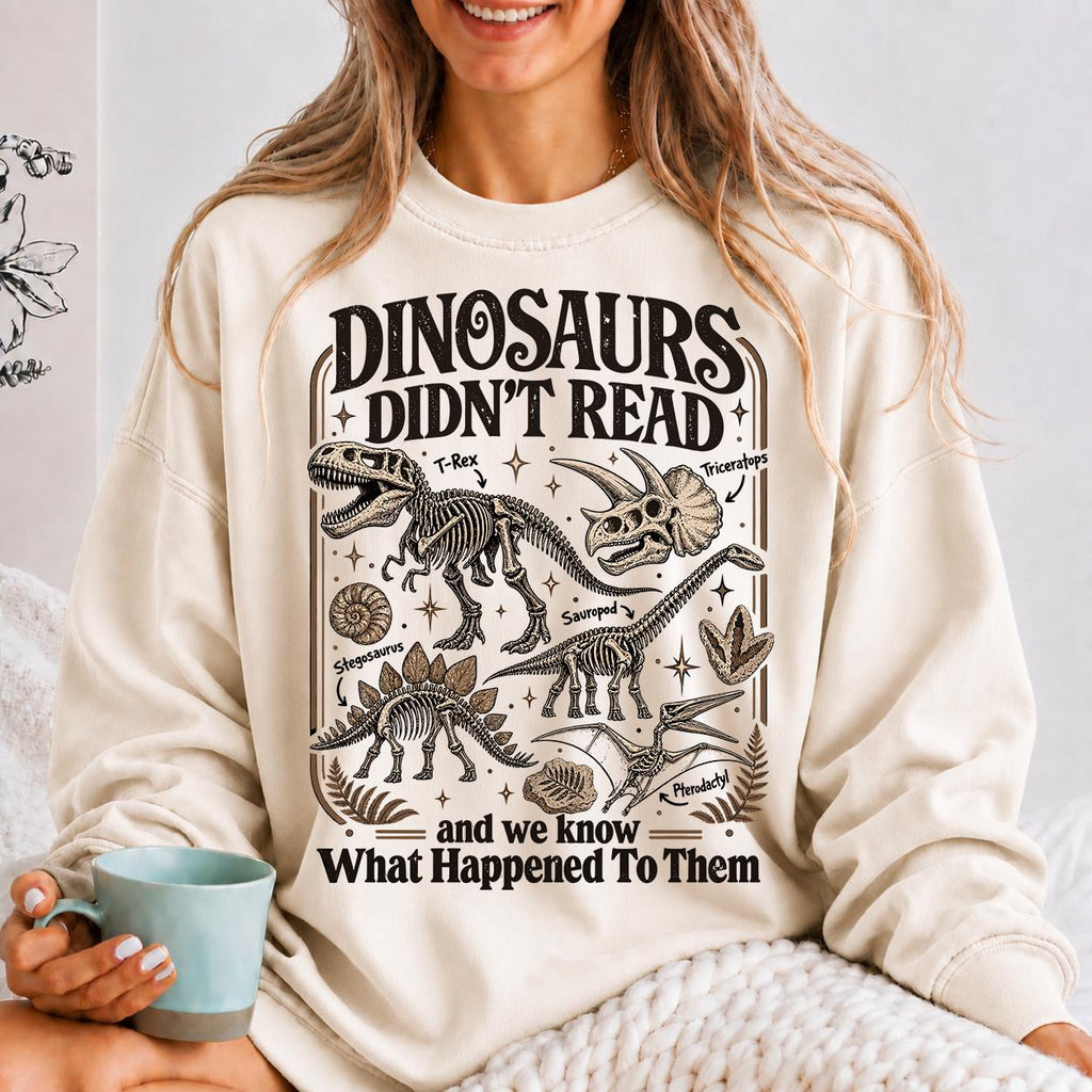 Dinosaurs Didnt Read Shirt, Funny Book Lover T-Shirt