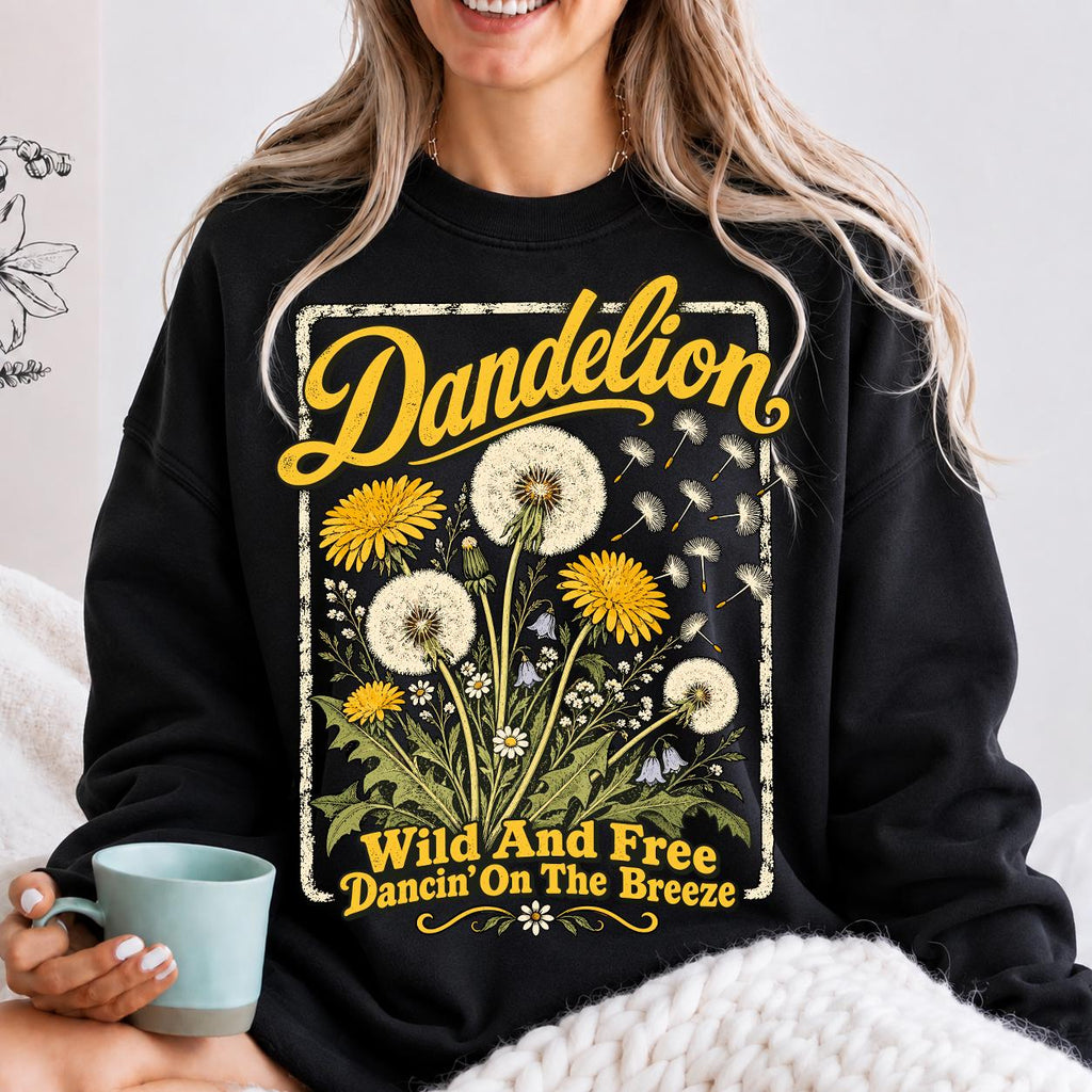 Dandelion Shirt, Botanical Wildflower Tee, Boho Floral Garden Plant Mom Top