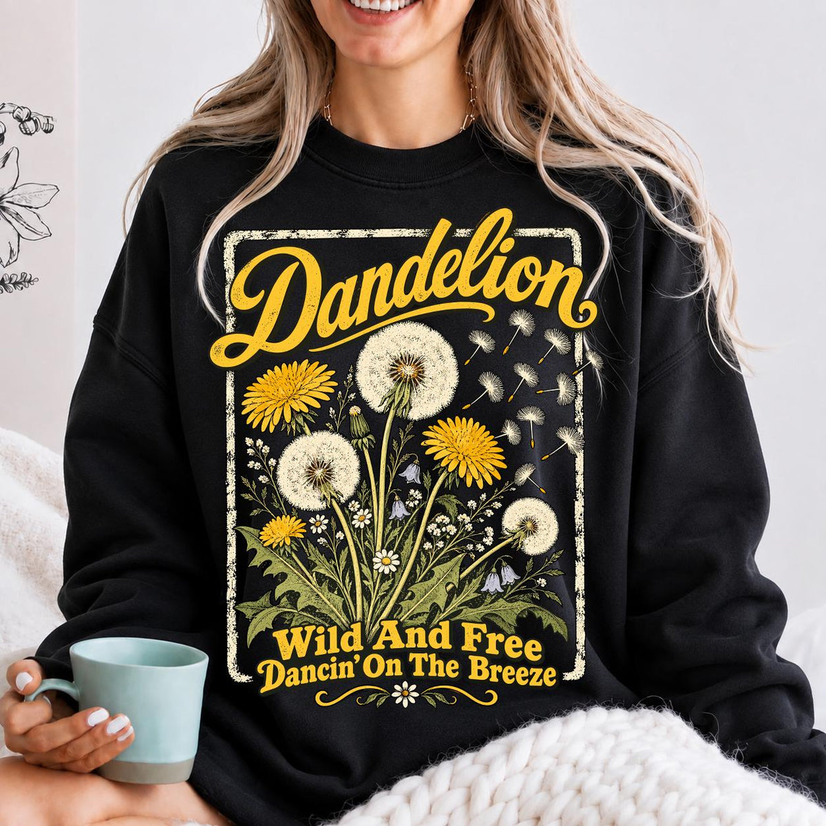 Dandelion Shirt, Botanical Wildflower Tee, Boho Floral Garden Plant Mom Top