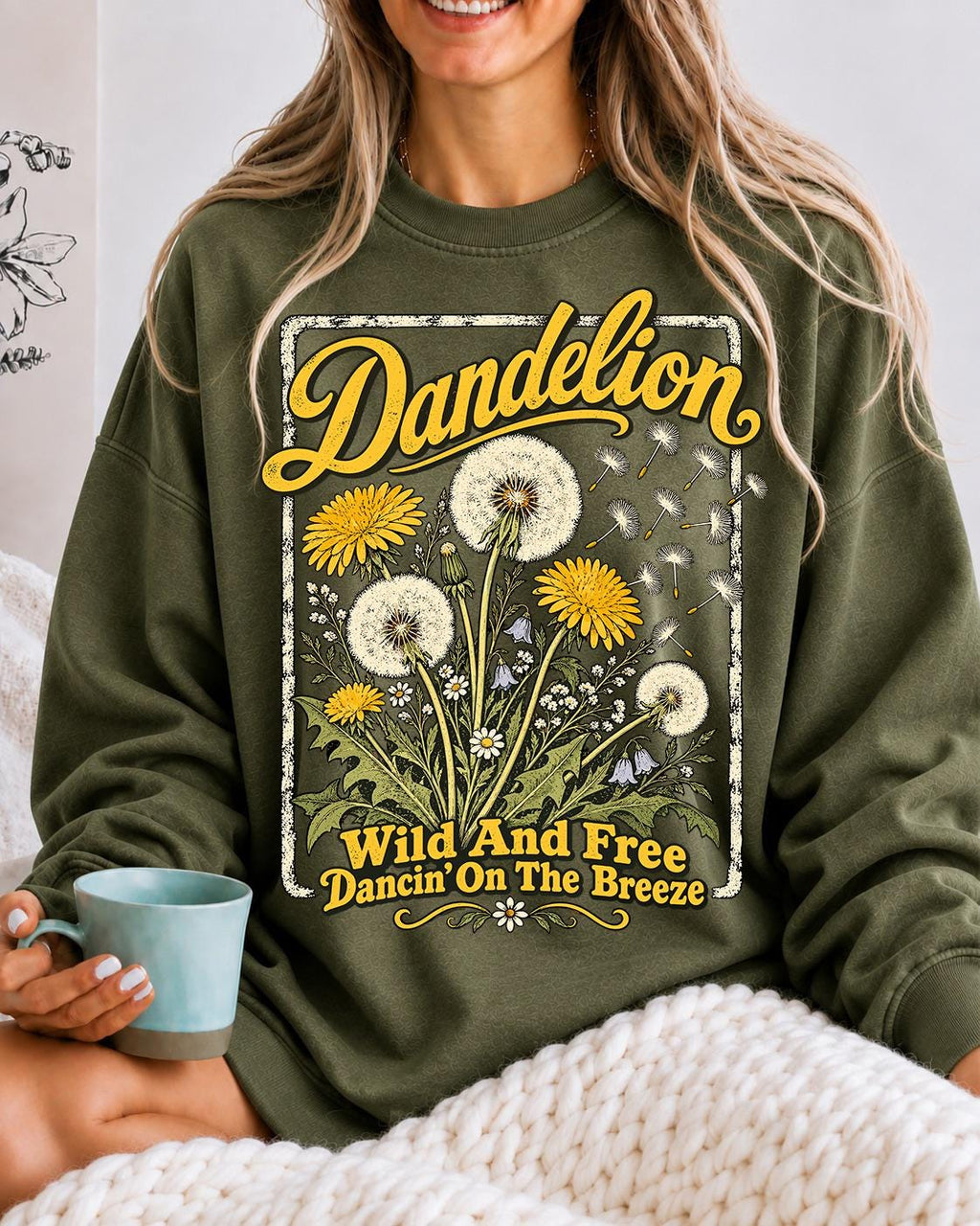 Dandelion Shirt, Botanical Wildflower Tee, Boho Floral Garden Plant Mom Top