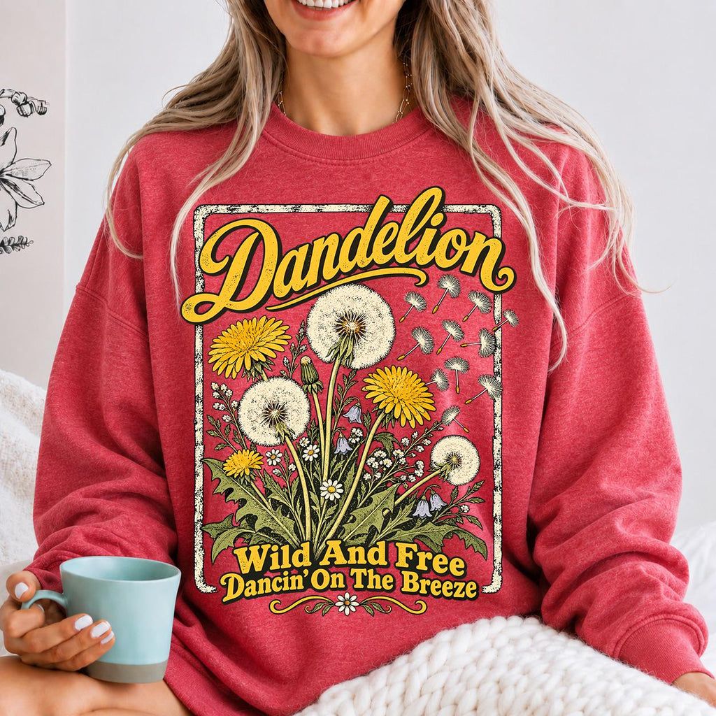 Dandelion Shirt, Botanical Wildflower Tee, Boho Floral Garden Plant Mom Top
