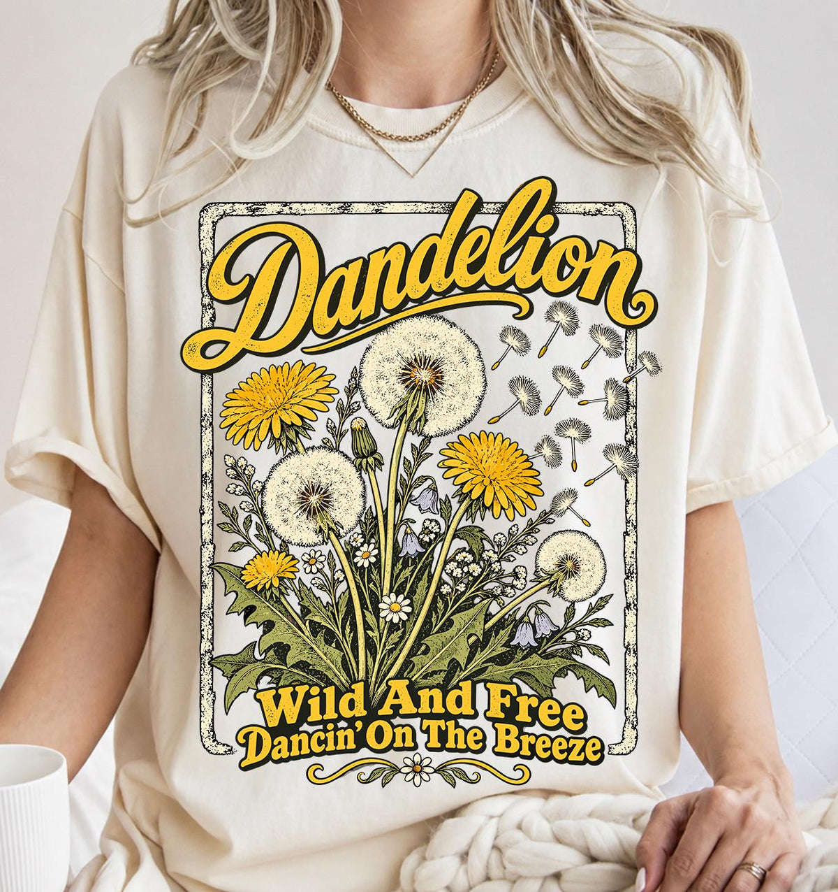 Dandelion Shirt, Botanical Wildflower Tee, Boho Floral Garden Plant Mom Top