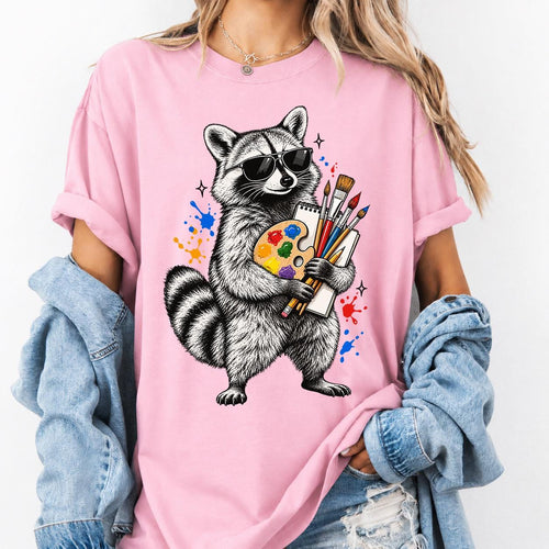 Art Teacher Shirt, Raccoon Art Teacher Tee, Cute Painter Artist Gift