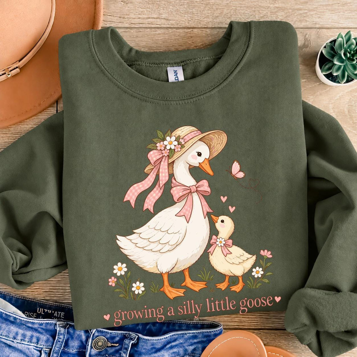 Growing A Silly Little Goose Sweatshirt, Mama Goose Pregnancy Shirt