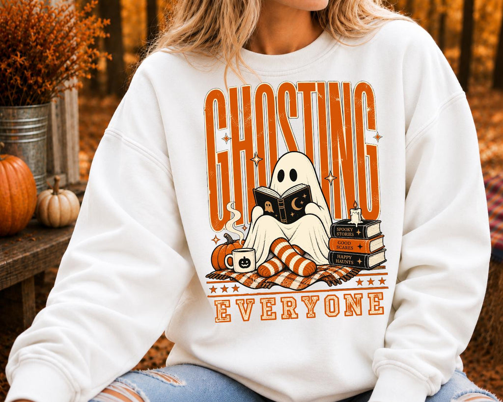 Ghosting Everyone Shirt, Halloween Book Lover Shirt, Spooky Reading Shirt