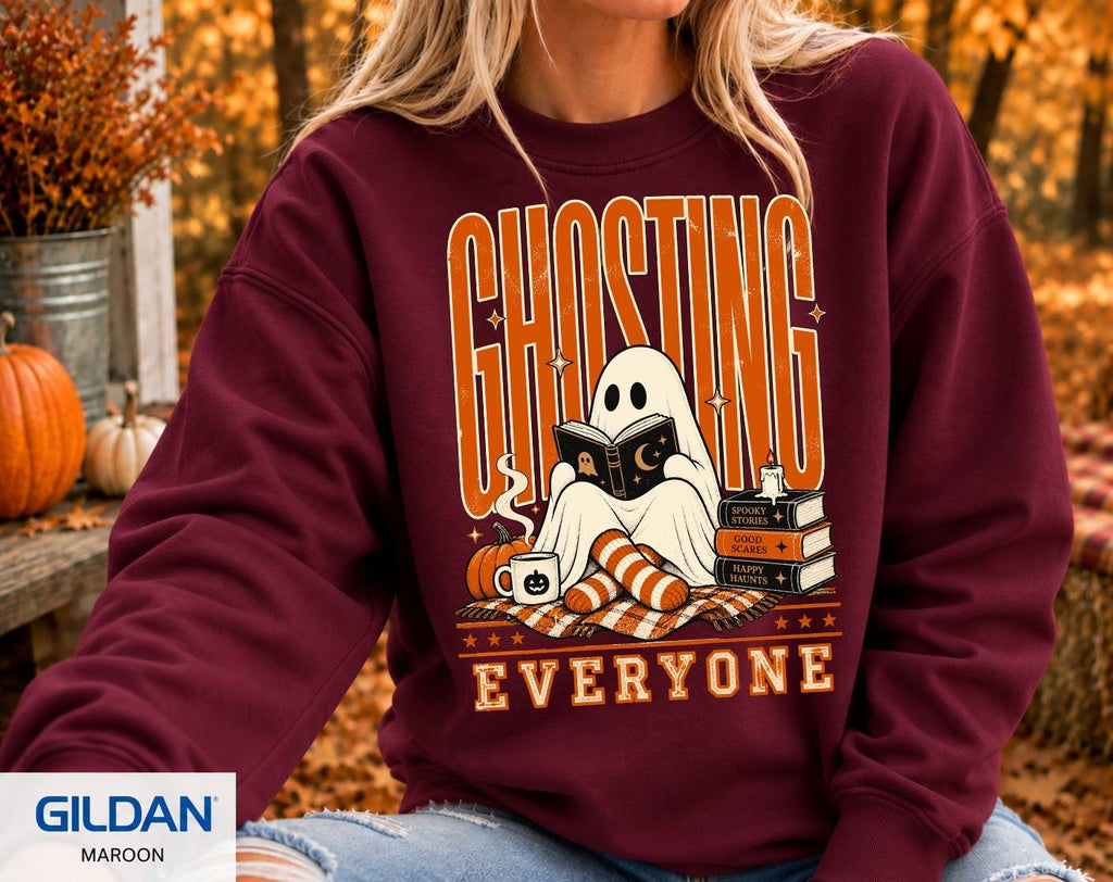 Ghosting Everyone Shirt, Halloween Book Lover Shirt, Spooky Reading Shirt