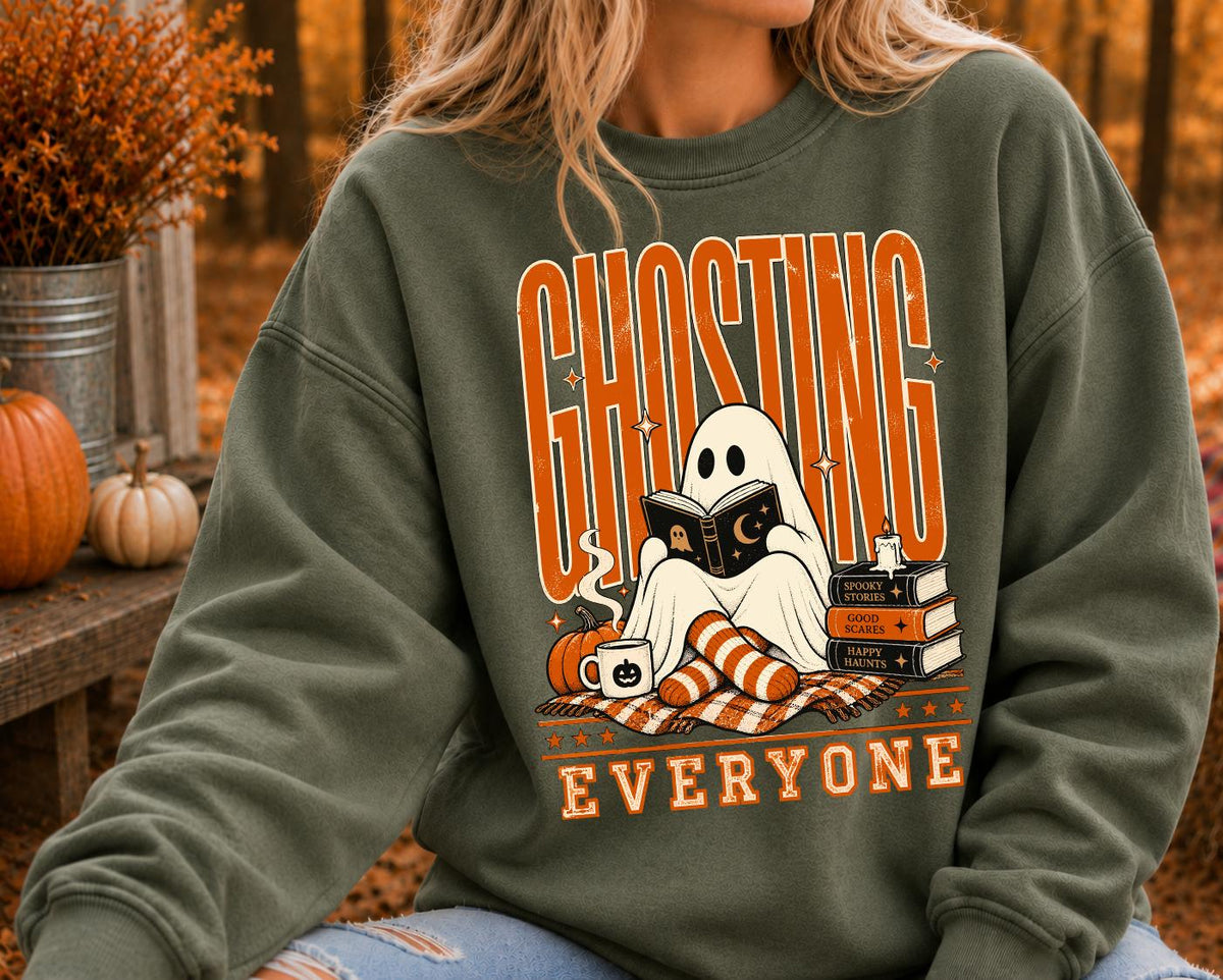 Ghosting Everyone Shirt, Halloween Book Lover Shirt, Spooky Reading Shirt