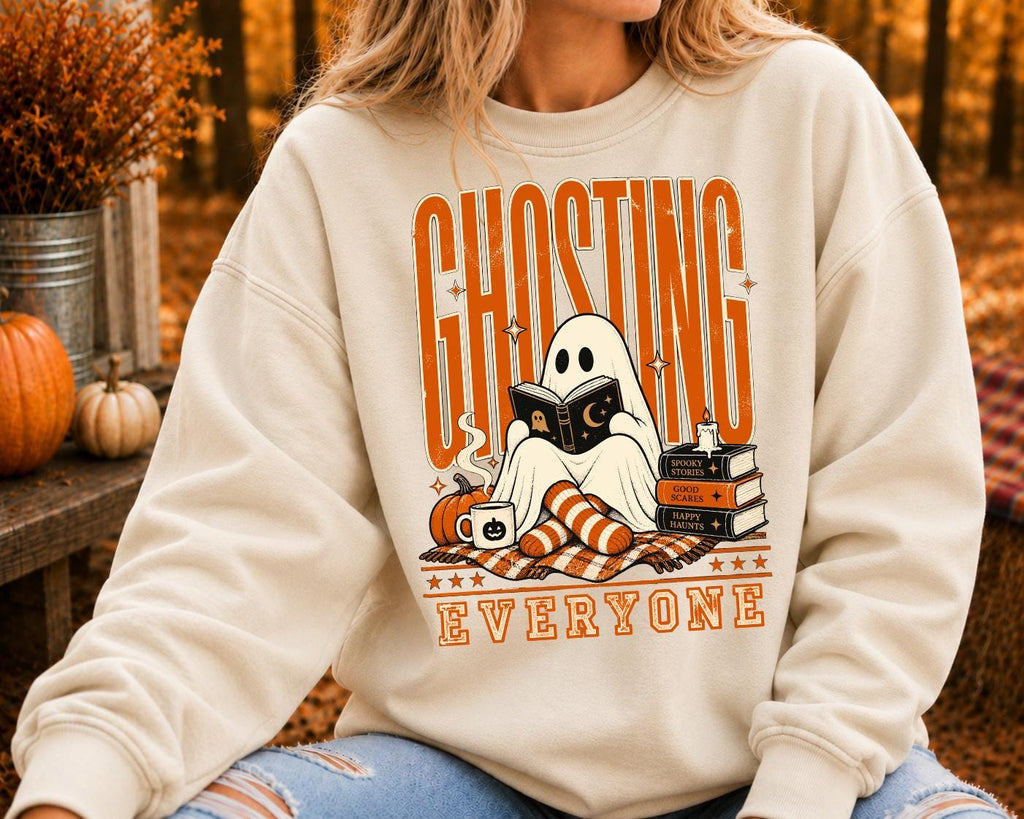 Ghosting Everyone Shirt, Halloween Book Lover Shirt, Spooky Reading Shirt