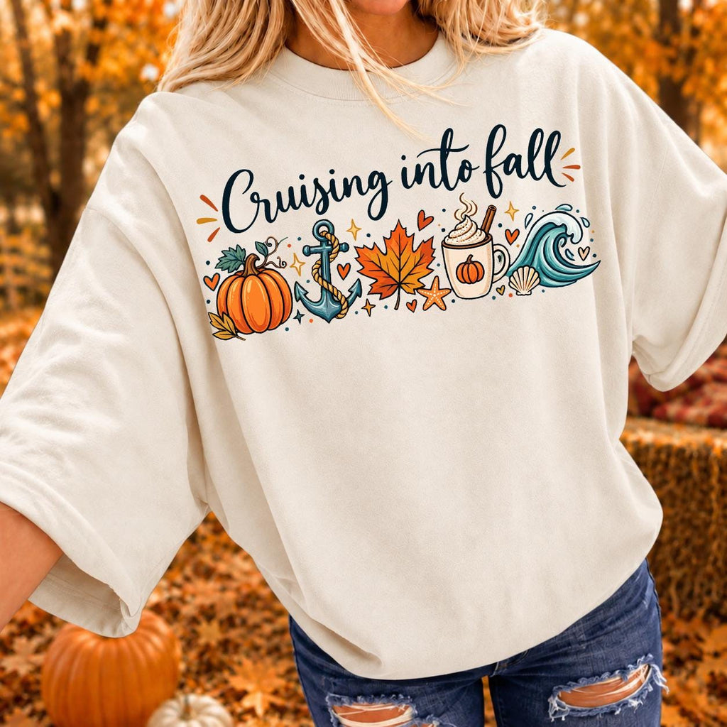 Cruising Into Fall Shirt, Autumn Cruise Vacation Sweatshirt