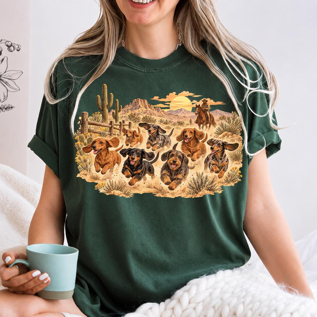 Western Dog Shirt, Dachshund Cowboy Graphic Tee
