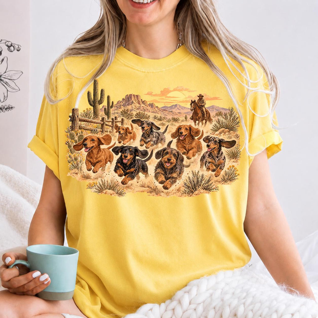 Western Dog Shirt, Dachshund Cowboy Graphic Tee