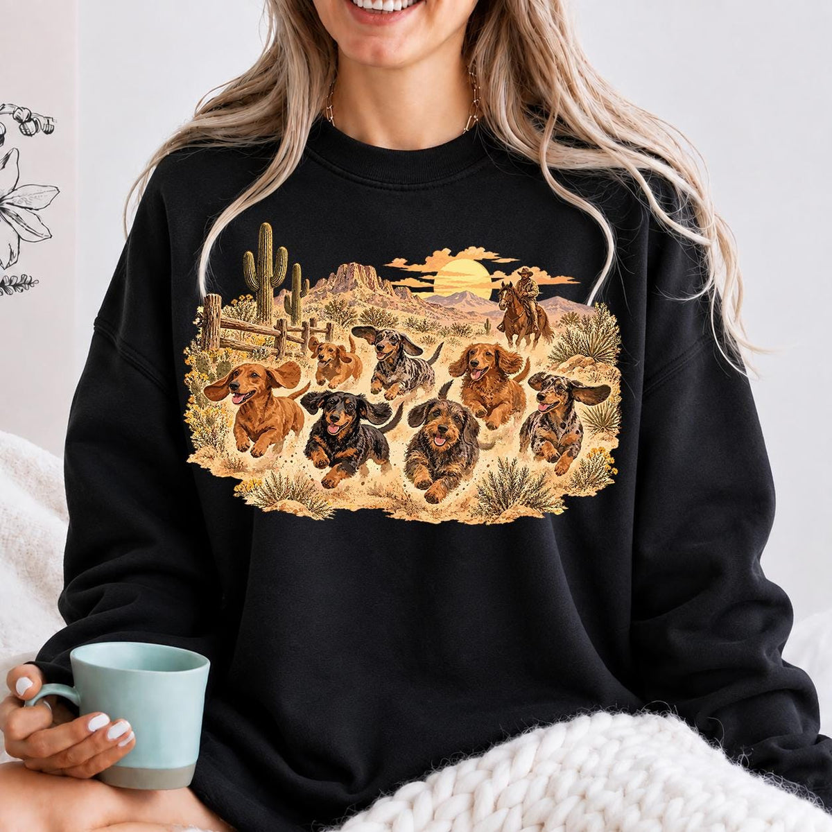 Western Dog Shirt, Dachshund Cowboy Graphic Tee