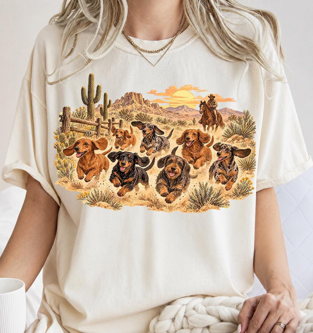 Western Dog Shirt, Dachshund Cowboy Graphic Tee