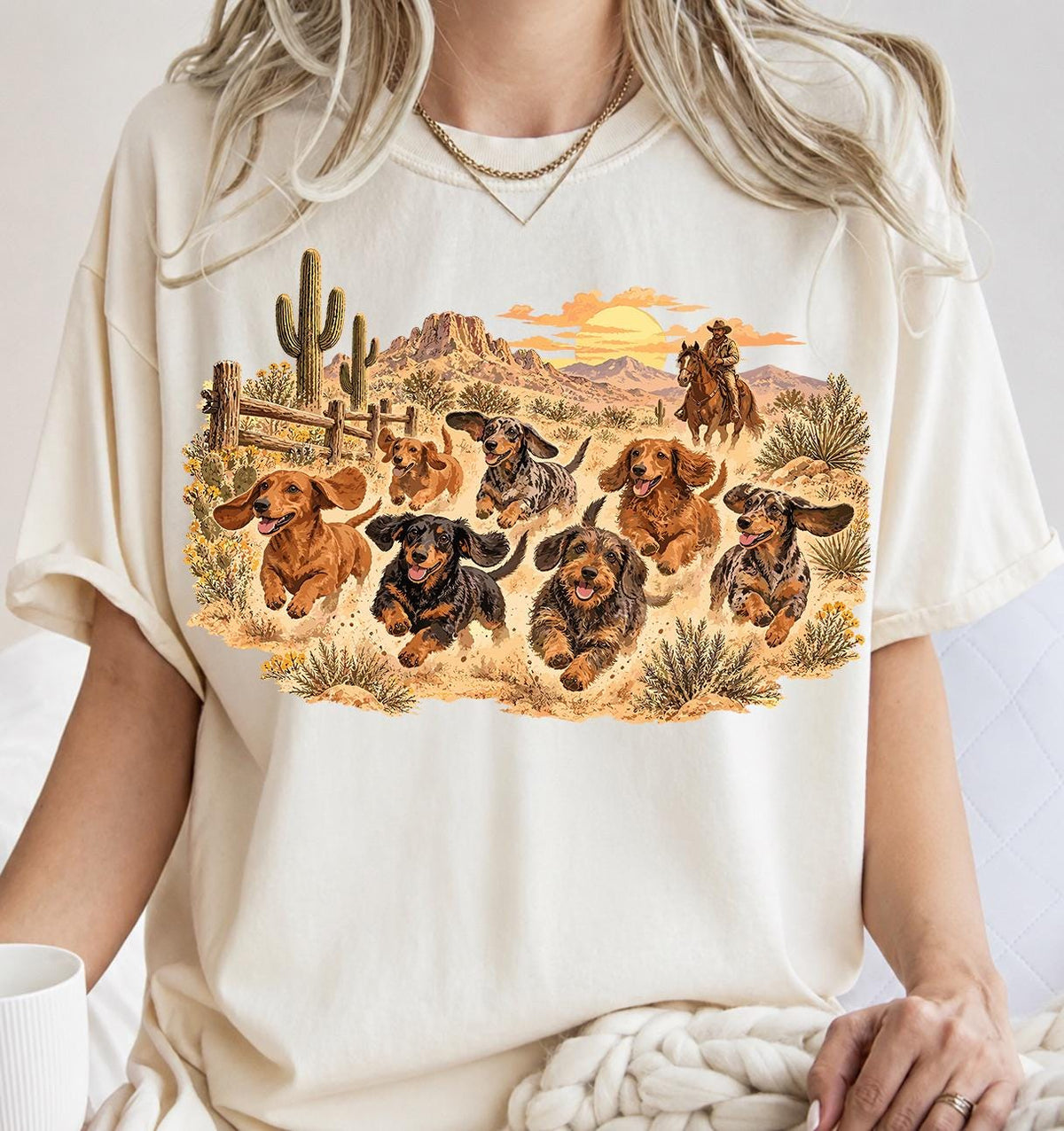 Western Dog Shirt, Dachshund Cowboy Graphic Tee