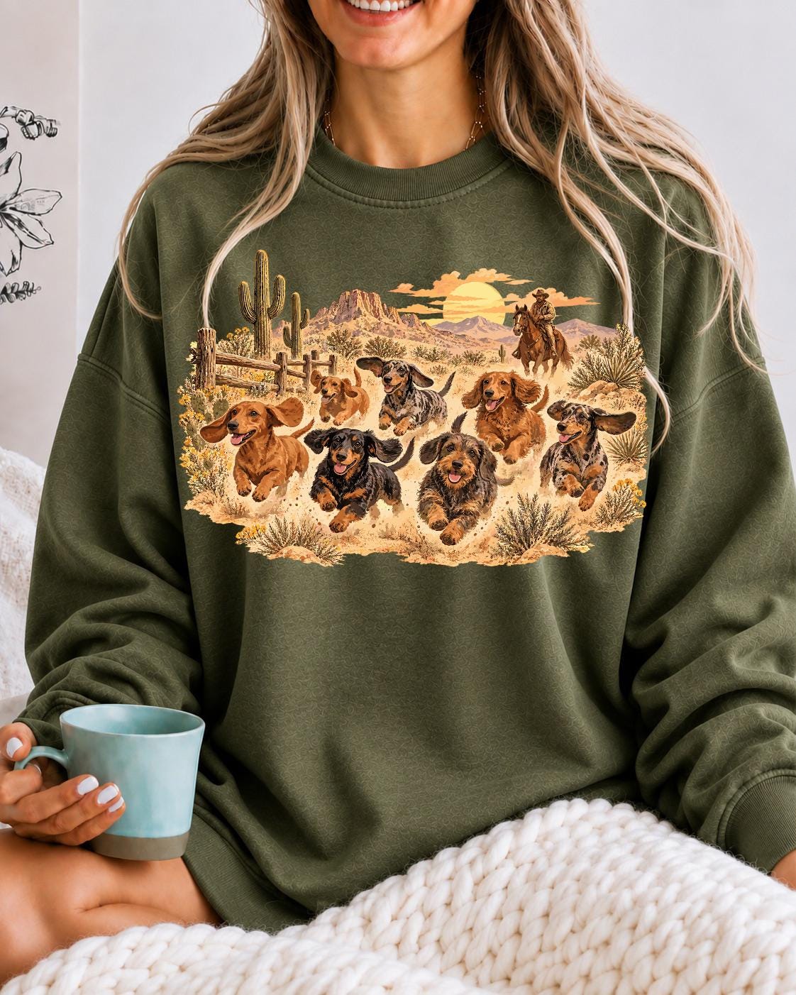 Western Dog Shirt, Dachshund Cowboy Graphic Tee