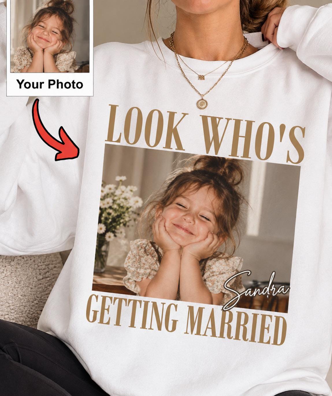 Look Who's Getting Married Shirt, Custom Bride Photo Tee