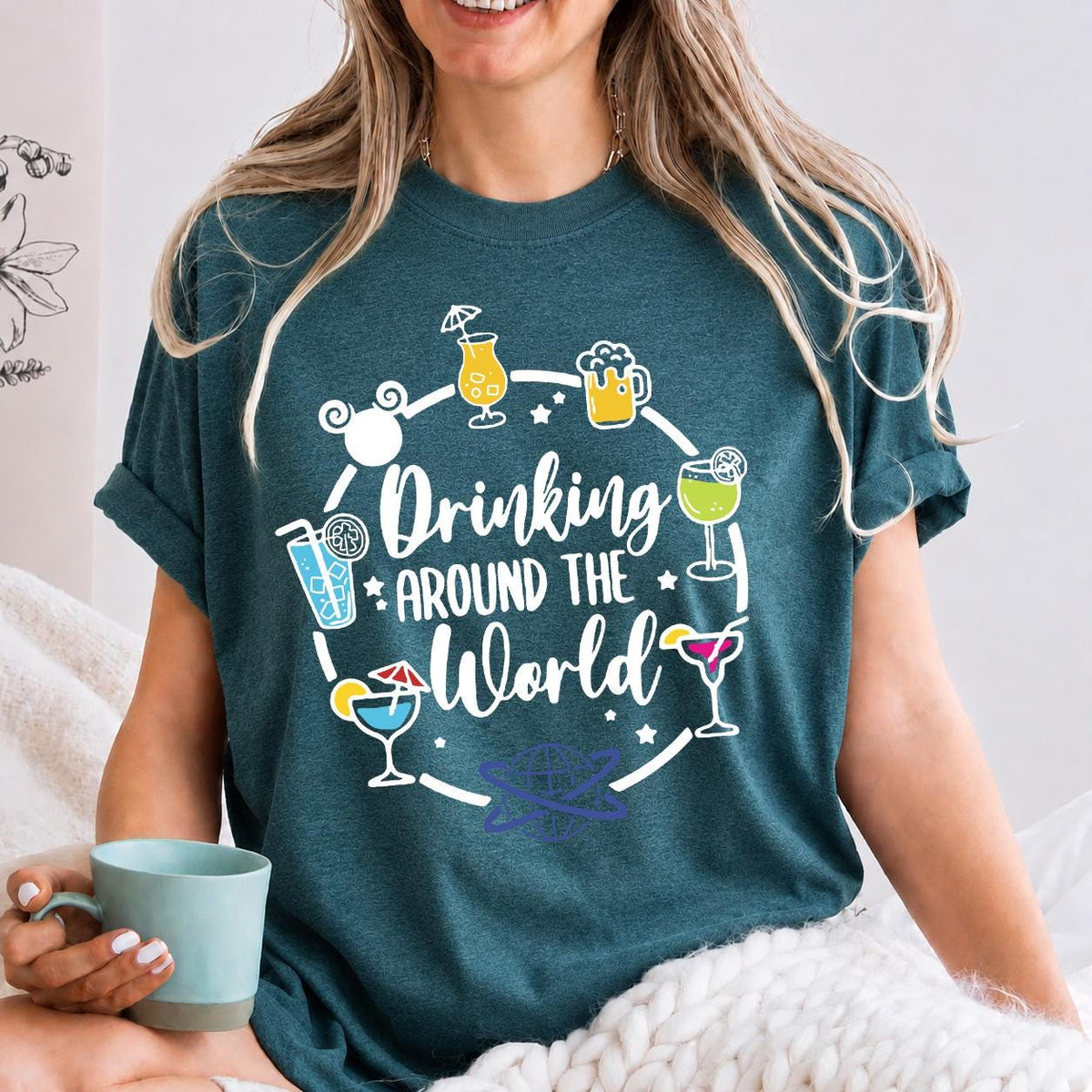 Drinking Around The World Shirt: Epcot Vacation Tee