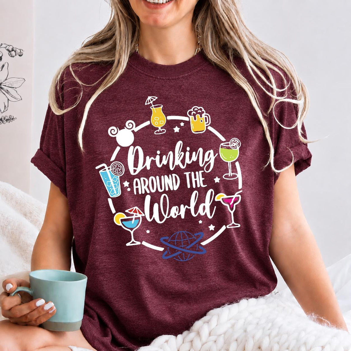 Drinking Around The World Shirt: Epcot Vacation Tee