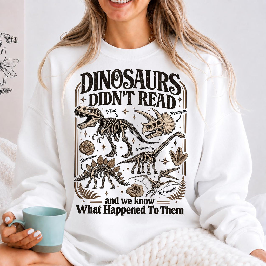 Dinosaurs Didnt Read Shirt, Funny Book Lover T-Shirt