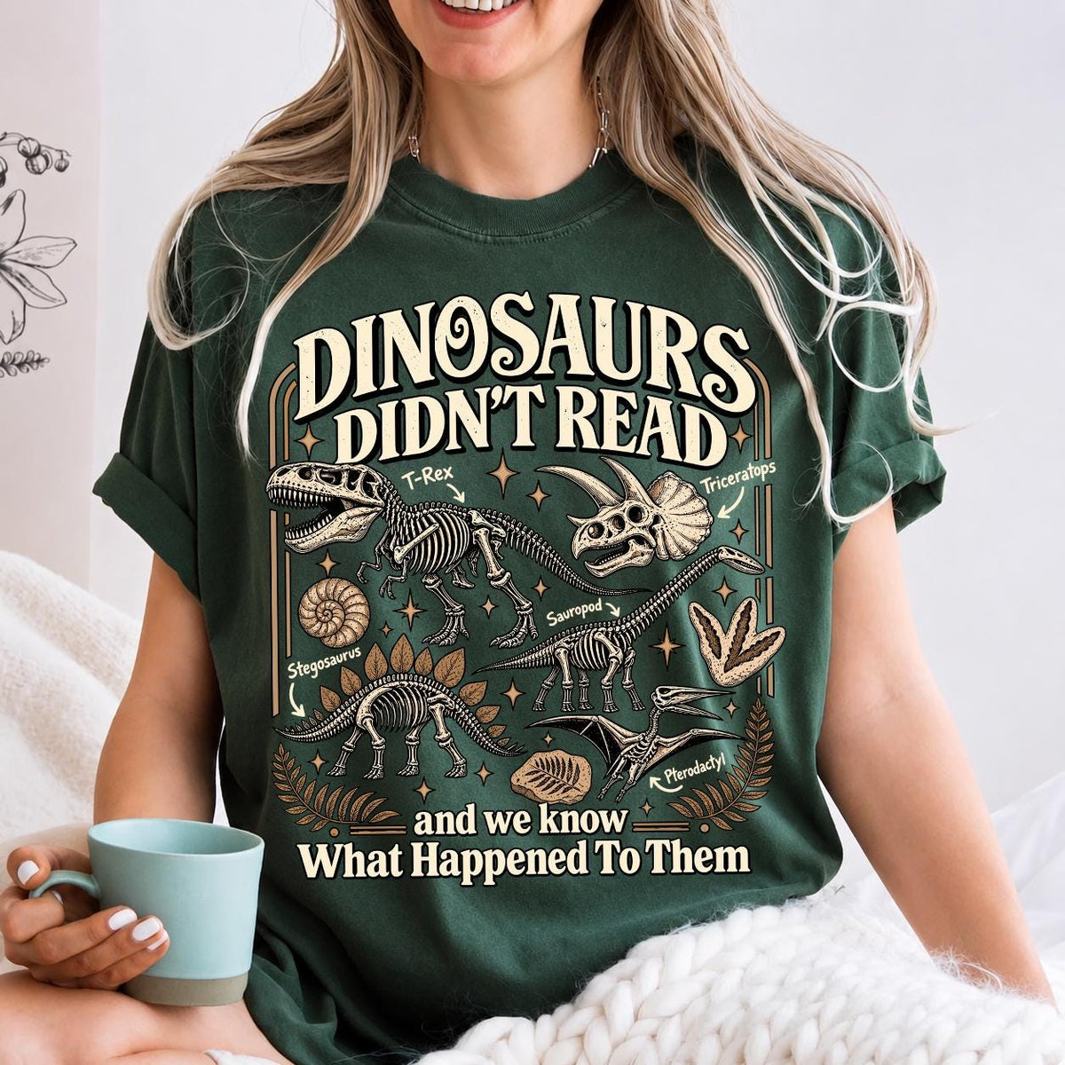 Dinosaurs Didnt Read Shirt, Funny Book Lover T-Shirt