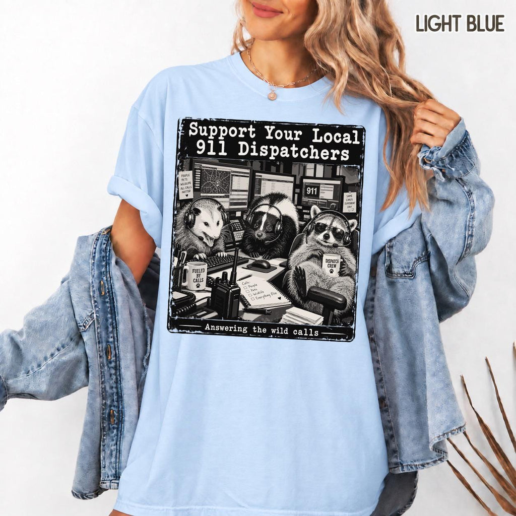 Raccoon Possum 911 Dispatcher Shirt, Support Your Local Dispatchers Tee